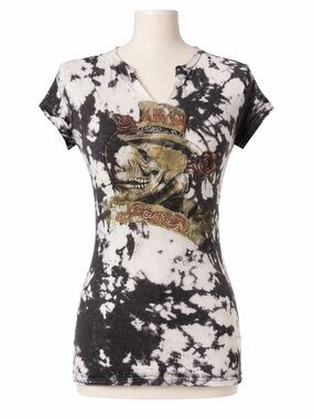 Vintage Vinyl Poison Band Tee Burnout Bleach Wash Graphic T-Shirt Y2K Size Small